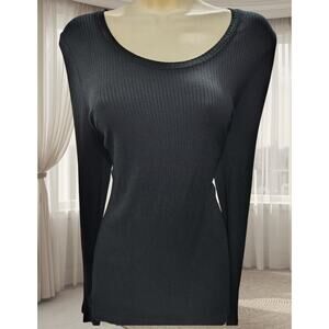 RACHEL ZOE Women's Top L / Large - Knit shirt, dark gray, charcoal gray sweater